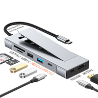 Justlink 8 en 1 PD 100W, Hub USB-C de Aleación de Aluminio, M.2 NVMe SATA SSD, Estación de Acoplamiento USB C para Laptop y PC