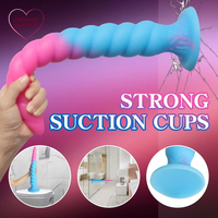 Langer Silikon Leuchtender Analplug Dildo Butt Plugs mit Saugnapf Gay Anus Dilatator Prostata-Massage Sexspielzeug für Männer Frauen
