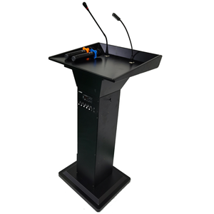 Púlpito de Iglesia Moderno, Económico, de Madera, con 2 Micrófonos Inalámbricos, <span class=keywords><strong>Amplificador</strong></span> y Altavoz Integrados, Compatible con Bluetooth - Product Image 1