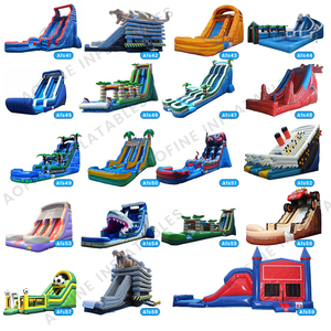 Château gonflable commercial pour toboggan aquatique tropical pour enfants avec videur et toboggan de divertissement <span class=keywords><strong>Juex</strong></span> Gonflables - Product Image 5