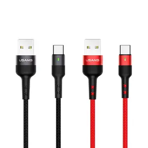 USAMS U26 1m Custom Logo Charger Cables Braided Usb Cable Fast Charging Type c Data Cable