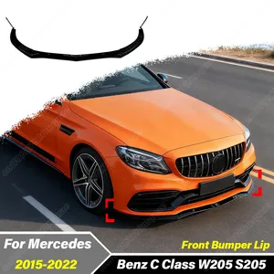 Kit de décoration de lèvre de spoiler de pare-chocs avant pour Mercedes Benz Classe C W205 S205 2015 2016 2017 2018 2019 2020 2021 2022 - Product Image 1