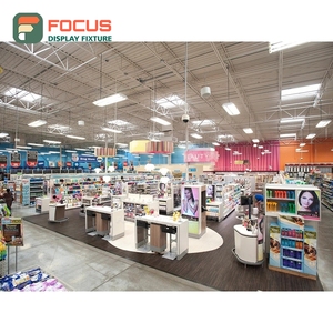 Présentoir à perruques haut de gamme en bois et verre, étagère multi-niveaux, unité de présentation pour magasin - Product Image 2