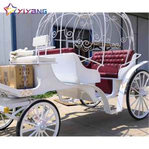 Chariot de mariage de citrouille dorée de luxe Transport de la mariée élégante sur un chariot de bonbons spécial Inspiré de l'entraîneur de citrouille de <span class=keywords><strong>Cendrillon</strong></span> - Product Image 2