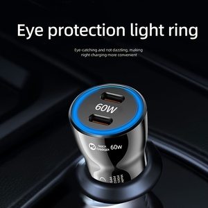 Chargeur de <span class=keywords><strong>voiture</strong></span> rapide 60W, chargeur <span class=keywords><strong>USB</strong></span> pour allume-cigare de <span class=keywords><strong>voiture</strong></span> UKCA, double port Type C PD 60W, <span class=keywords><strong>adaptateur</strong></span> de prise de chargeur de <span class=keywords><strong>voiture</strong></span>, certifié CE - Product Image 6