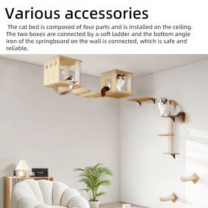 4-teiliges Set Katzenwandmöbel, Modern und Langlebig, zur Einfachen Wand- und Deckenmontage - Product Image 3