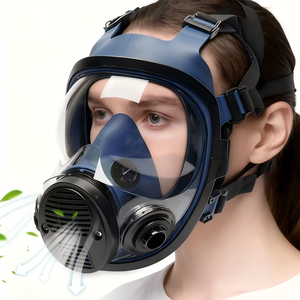 Máscara de gas de radiación antinuclear de alta calidad de silicona certificada CE de fábrica contra respirador de cara completa industrial químico - Product Image 1