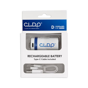 לוגו מותאם אישית בגודל <span class=keywords><strong>d</strong></span> 1.5v USB נטענת צילינדר סוללות ליתיום סוג-c lr20 טעינת כבל <span class=keywords><strong>d</strong></span> Li - Product Image 1