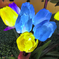 TOPREX Fleurs de tulipes LED étanches IP65 60 cm, décorations de jardin d'extérieur, Noël, Saint-Valentin, Halloween, éclairage de chemin