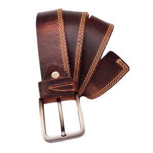 Cinturón de Cuero con Hebilla de Aleación para Hombre, Estilo Casual, Ajustable, para Uso Diario, Negocios o Ocio - Product Image 1