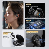 Auriculares Inalámbricos de Oreja Abierta con Cancelación de Ruido ENC, Micrófonos Duales, Auriculares con Gancho para la Oreja, Auriculares Estéreo HiFi, Auriculares Deportivos para Juegos