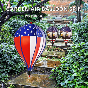 Vente en gros d'ornements en PVC en forme de montgolfière, moulin à vent en spirale, tourne-vent de 180 cm, résistant aux intempéries, imperméable pour la maison et le jardin - Product Image 2