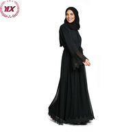 Abaya noire ample à fermeture éclair, d'occasion, pour femmes musulmanes, en polyester, service OEM, Abaya en velours pour adultes, Abaya islamique, Abaya turque 2021