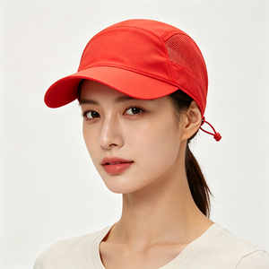 Casquette de course unisexe à séchage rapide avec ouverture pour queue de cheval, dos en maille respirante, légère, protection UPF50+, chapeau de sport et de camping en toile à 5 panneaux, réglable - Product Image 4