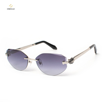 Articles promotionnels personnalisés Lunettes de soleil sans monture Diamond Cut Lens Premium Lunettes de soleil pour hommes