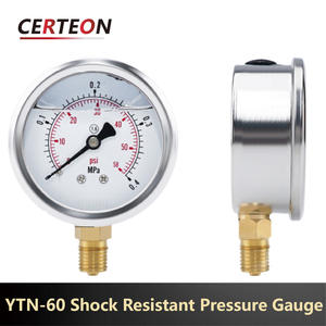 YTN60 Doble Escala PSI Vacío Aceite Lleno Montaje Axial Antigolpes Resistente a Corrosión M14 NPT G1/2 Manómetro - Product Image 5