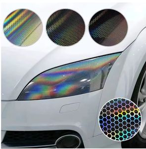 Faros Delanteros Láser de Nido de Abeja para Motocicleta, Lámpara Trasera de <span class=keywords><strong>Vinilo</strong></span>, Película Tintada Impermeable, 30cm x 10m - Product Image 3