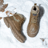 2023 hiver travail chaussures de sécurité imperméable hommes bottes en plein air chaud antidérapant cheville botte de neige épais en peluche caoutchouc bottes de travail