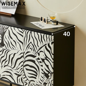 Wisemax ריהוט יוקרה עתיק עיצוב <span class=keywords><strong>zebra</strong></span> עץ קונסולת טלוויזיה עם מגירת סלון מפואר וחדר שינה - Product Image 4