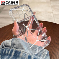 Coque de téléphone transparente antichoc à texture écran brisé, motif géométrique craquelé, protection pour iPhone 18/17/16 Pro Max