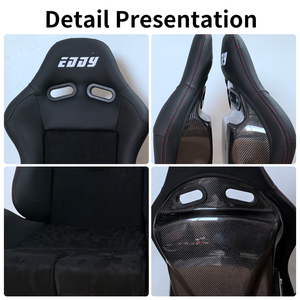 Ghế đua xe thể thao có thể điều chỉnh bằng sợi carbon Lowmax, chất liệu vải da PVC, dành cho ghế chơi game, ghế mô phỏng đua xe, ghế văn phòng - Product Image 6