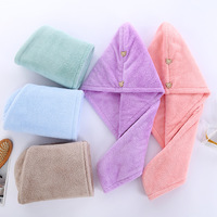 Serviette de cheveux en microfibre corail éponge tricotée pour séchage rapide, bandeau de douche et spa, turban en velours personnalisé pour femme