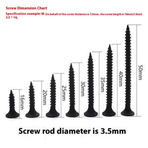 高强度龙骨轻钢干墙螺丝厂家批发黑色十字沉头自攻螺丝 - Product Image 4