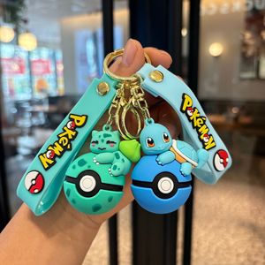 QY Cute Silicone <b>Keychains</b> 3D Cartoon Squirtle Bpocket monster Non-Toxic Rubber Key Rings - Product Image 6