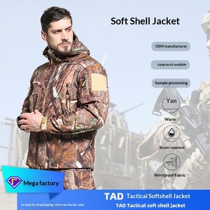 Outdoor Tactical Sports Jacket Breathable Zipper <strong>Wool</strong>/Silk Seamless Fusing Waterproof Warm Men - Product Image 3