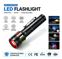 Lampe de poche LED rechargeable 700LM en alliage d'aluminium, charge USB-C, torche d'urgence à intensité variable pour le camping, la randonnée et les réparations