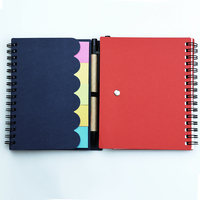 Cuaderno fabricado con logotipo personalizado de nuevo diseño GemFully y notas adhesivas con bolígrafo de papel