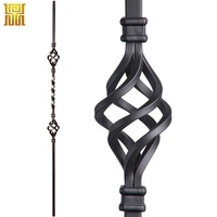 Balustres en fer forgé noir satiné au design contemporain, à torsades simples et doubles, résistants à la rouille, pour escaliers d'appartement
