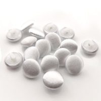 Hellweiße Satin-Stoffbezogene Knöpfe mit Kunststoffschäften, Dekorationsknöpfe für Herrenhemden, Kissen, Sofas, Hochzeiten und Kleidung
