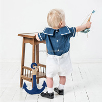 Ensemble Haut et Short Marin Premium Personnalisé pour Enfants – Tenue Décontractée de Marin pour Bébé Garçon