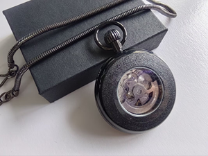Montre de poche mécanique vintage pour homme, boîtier rond en acier 50 mm, cadran analogique, verre minéral, étanche au quotidien - Product Image 5