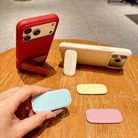 Mini support de téléphone invisible en cuir, ultra-fin, pliable, avec adhésif puissant, support de bureau polyvalent pour la position verticale