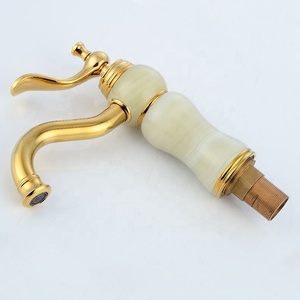 Robinet <span class=keywords><strong>mitigeur</strong></span> de <span class=keywords><strong>lavabo</strong></span> en laiton doré, prix d'usine, bon marché en laiton doré Jade robinet de <span class=keywords><strong>lavabo</strong></span> en marbre D8916 - Product Image 2