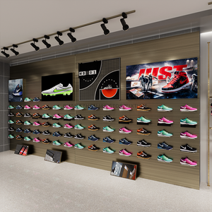 Présentoir mural personnalisé pour chaussures de sport, en métal noir, pour magasin de chaussures, design intérieur de boutique de baskets - Product Image 6