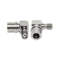 Adaptateur coaxial RF en laiton à angle droit de 90 degrés, connecteur mâle QMA vers prise femelle SMA, fourni par l'usine