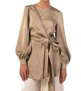 Satin Blouse Latest Design Muslim Tops 2023 <strong>Modest</strong> Blouses &amp; Shirts <strong>Modest</strong> Blouses Muslin <strong>Clothes</strong> Women - Product Image 1