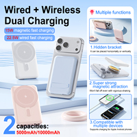 Banco de Energía Inalámbrico Magnético en Oferta, 5000 mAh, 10000 mAh, Carga Rápida, Portátil, con Soporte