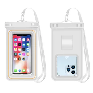 Custodia per telefono flottante IPX8 con schermo universale Touch Waterproof in PVC spugna impermeabile custodia per telefono con cordino regolabile e bracciale