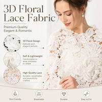 Diverses spécifications, bon prix, appliques en dentelle française 3D blanches, perles brillantes brodées, tulle en maille, largeur personnalisée, polyester