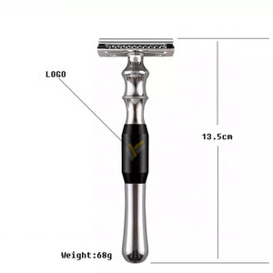 Rasoir à Double bord avec poignée métallique, polyvalent, sécurité en acier inoxydable, logo personnalisé - Product Image 1