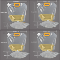 Pochettes souples transparentes en plastique PA avec bec verseur, pour boissons, bière, jus, liquides, avec poignée, pour l'extérieur