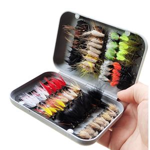 Set di esche da <span class=keywords><strong>pesca</strong></span> a mosca da 64 pezzi all'ingrosso amo da <span class=keywords><strong>pesca</strong></span> a mosca in scatola - Product Image 1