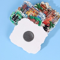 Aimants de réfrigérateur de ville touristique chinoise, souvenirs de lieux emblématiques de Pékin et de Shanghai, autocollants magnétiques en résine 3D de dessins animés, souvenirs de sites touristiques chinois