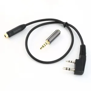 2024 New Splitter Audio Phone Earphone Transfer Cable 2Pin K1 To 3.5MM for Kenwood TYT for Baofeng UV5R 888S Walkie Talkie