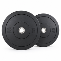 Ensemble de plaques de musculation en caoutchouc noir 5 10 15 20 25 kg pour la musculation, la force athlétique et l'entraînement en salle de sport commerciale