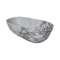 Baignoire autoportante moderne en marbre blanc naturel 100% poli à la main, sculptée, avec drain intégré, pour salle de bain – Fournisseur Refine Stone